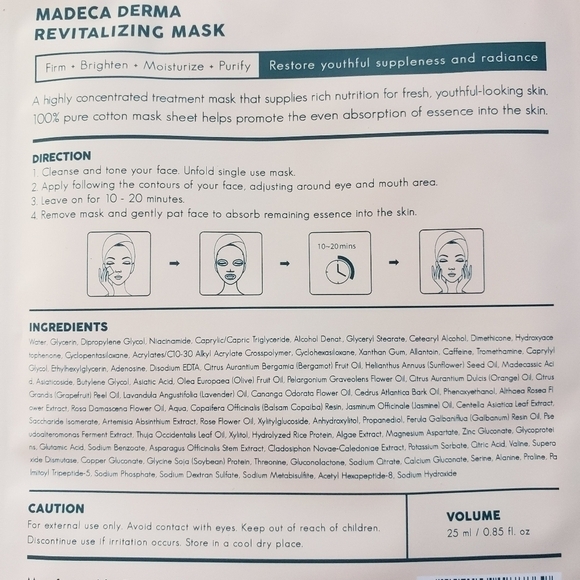 MADECA derma revitalizing mask. NWOT - Picture 2 of 2